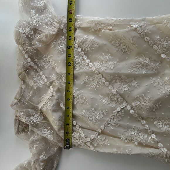 Gatsby Style Vintage Lace Sheer Dress Sz 7/8 Union Made In USA Dainty Fairy Chic - Picture 12 of 13
